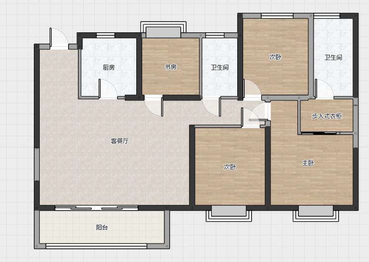 富力院士廷 4室1厅2卫 143.00m&sup2;