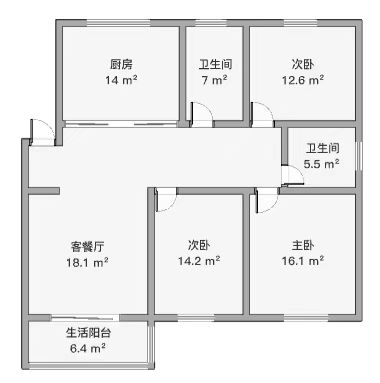 千禧园 3室2厅2卫 132m&sup2;