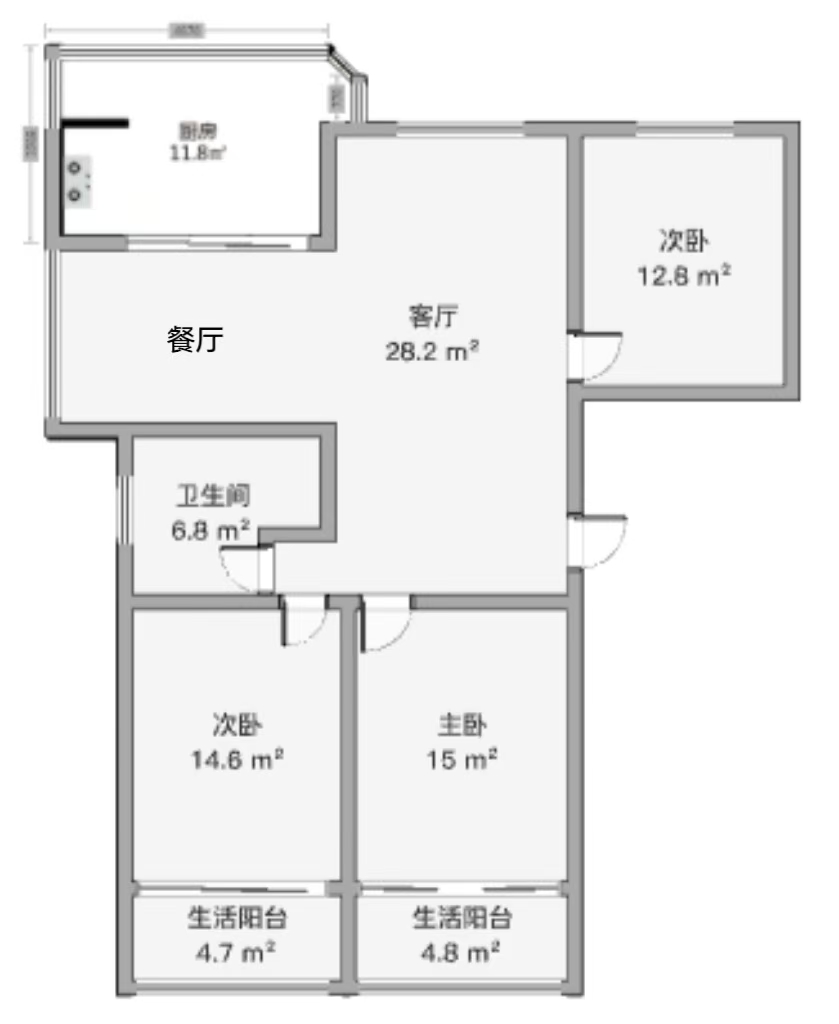 南园路18号大院 3室2厅1卫 127.11m&sup2;