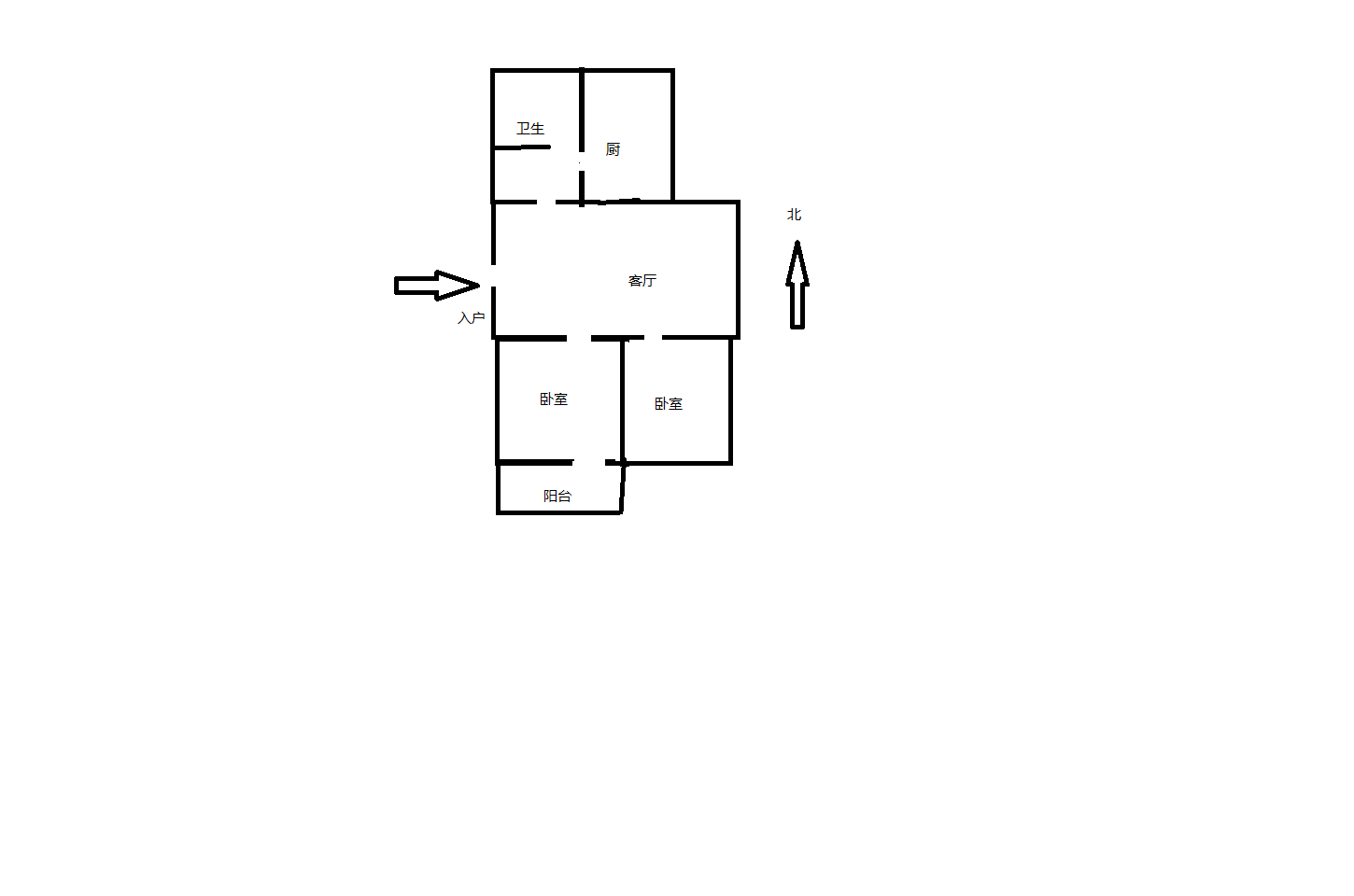 新建路新村(新建花苑) 2室1厅1卫 69.00m&sup2;