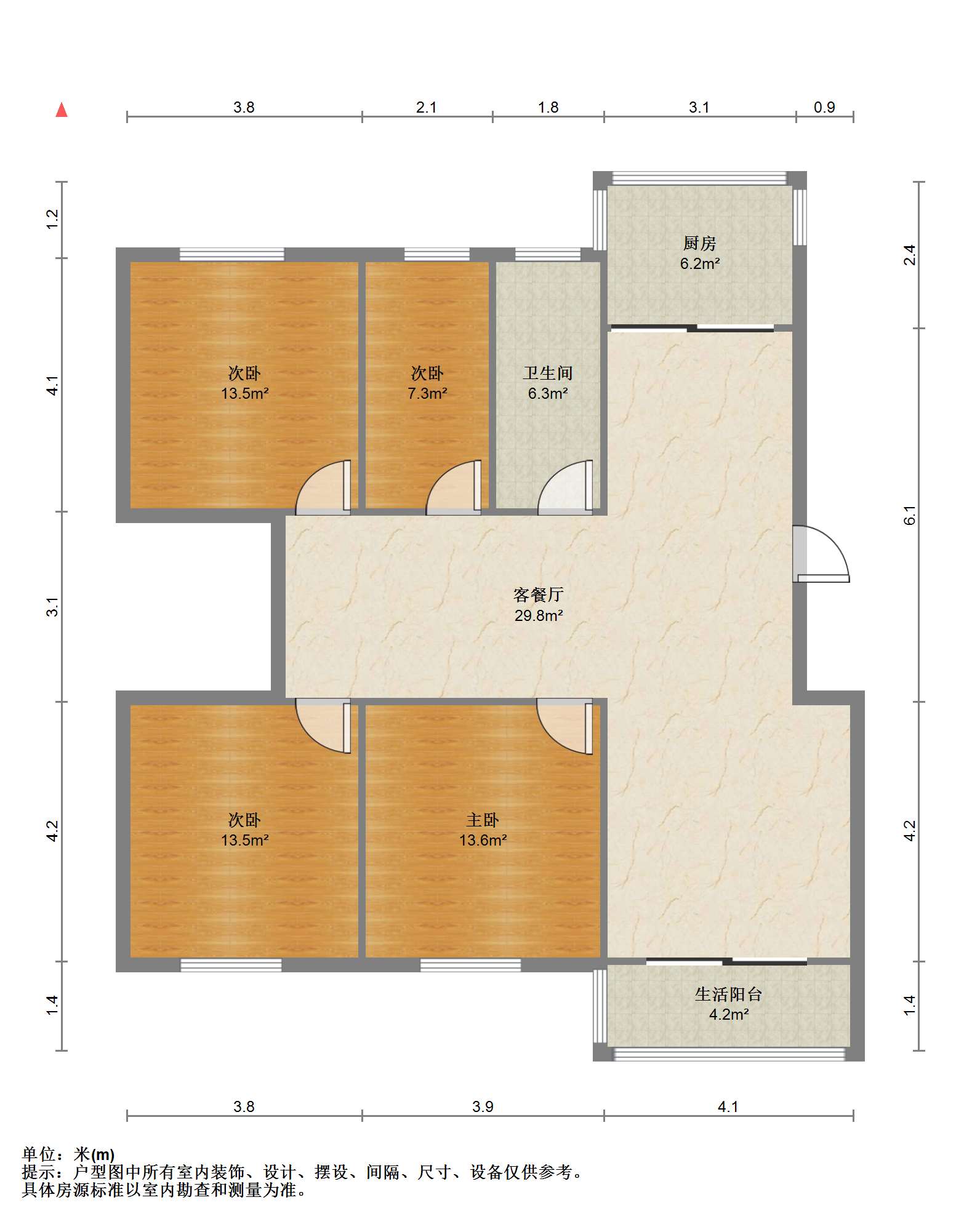 越江新村 4室2厅1卫 142.00m&sup2;
