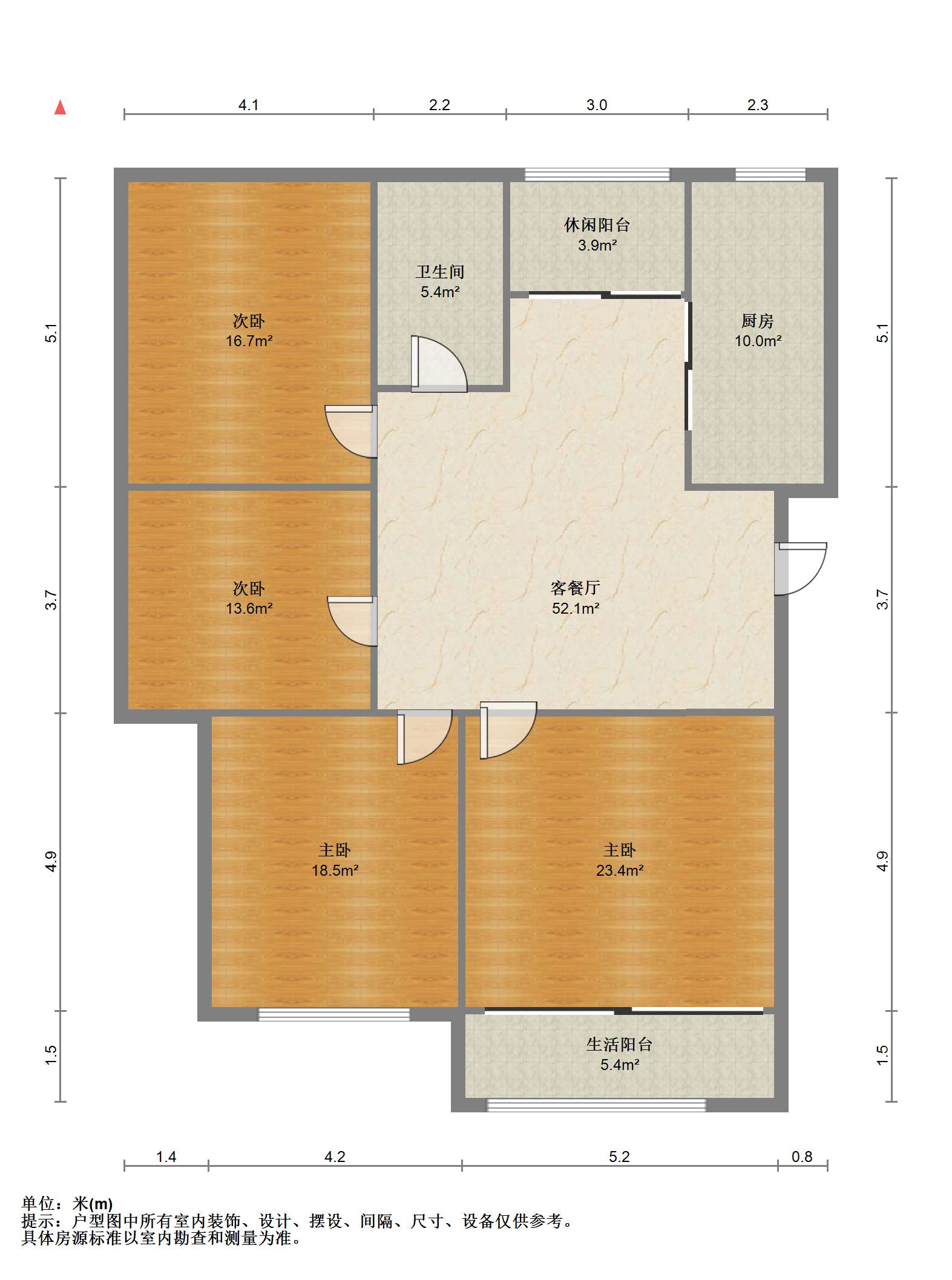 桂花小镇 3室1厅1卫 123.00m&sup2;