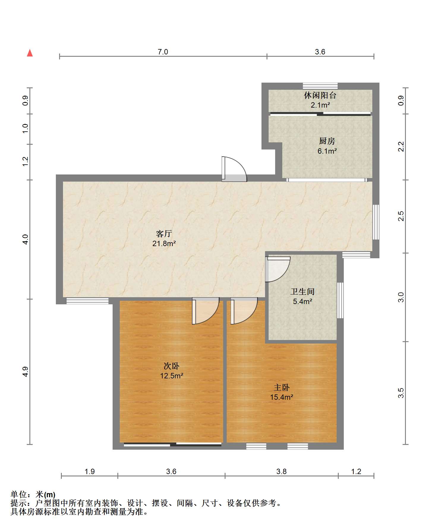 天龙逸园 2室1厅1卫 94m&sup2;