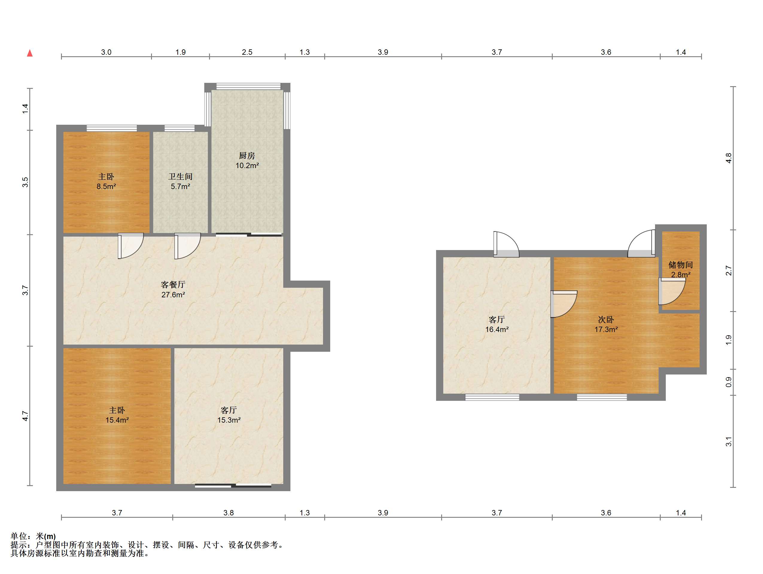 怡园北村南区 3室2厅1卫 125m&sup2;