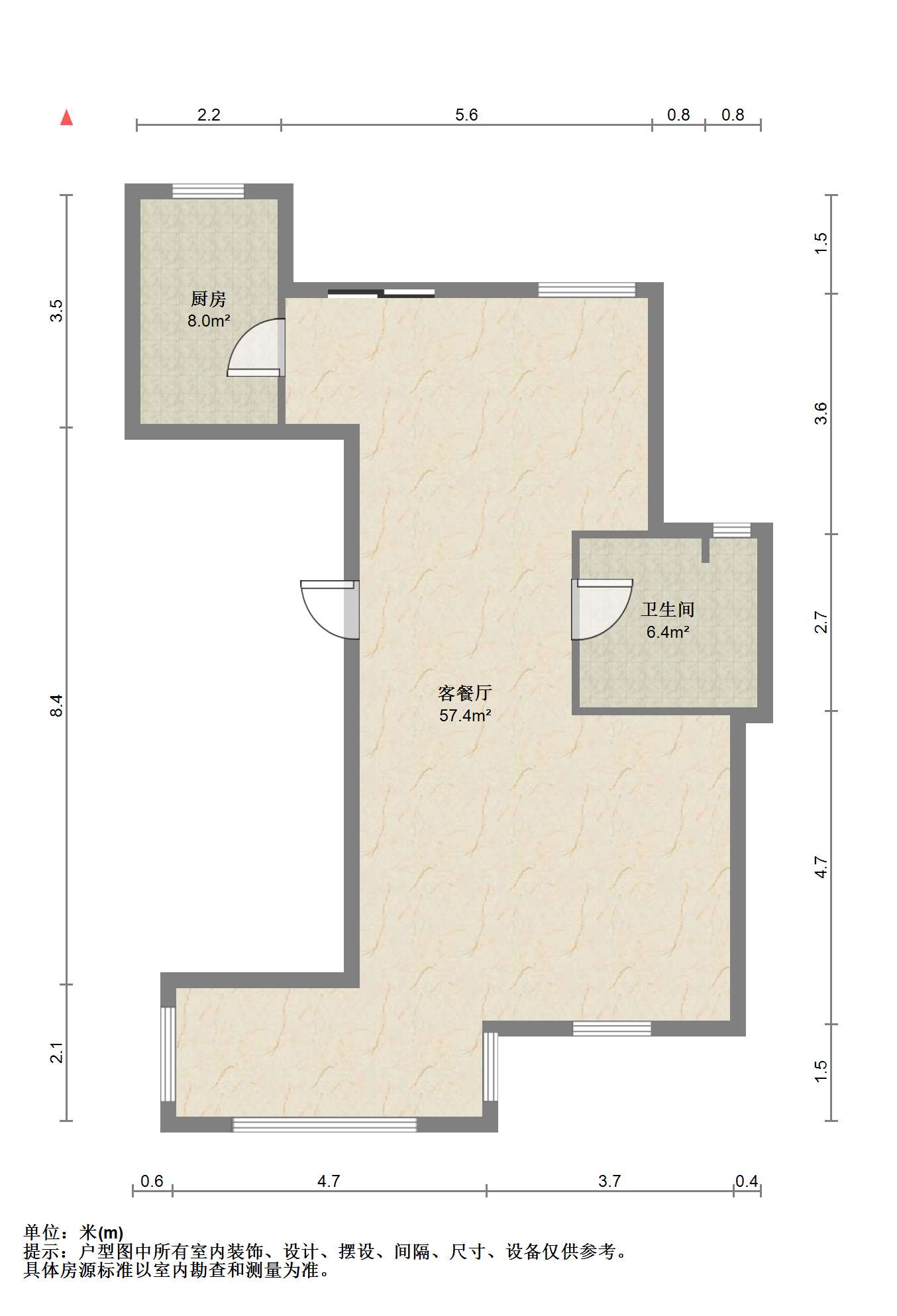 优山美地花园北区 3室1厅1卫 100.15m&sup2;