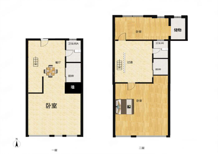 永和佳苑 2室2厅2卫 67m&sup2;