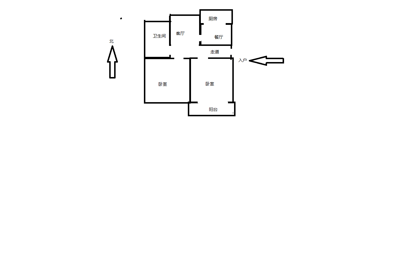 任港路2号 2室1厅1卫 80m&sup2;