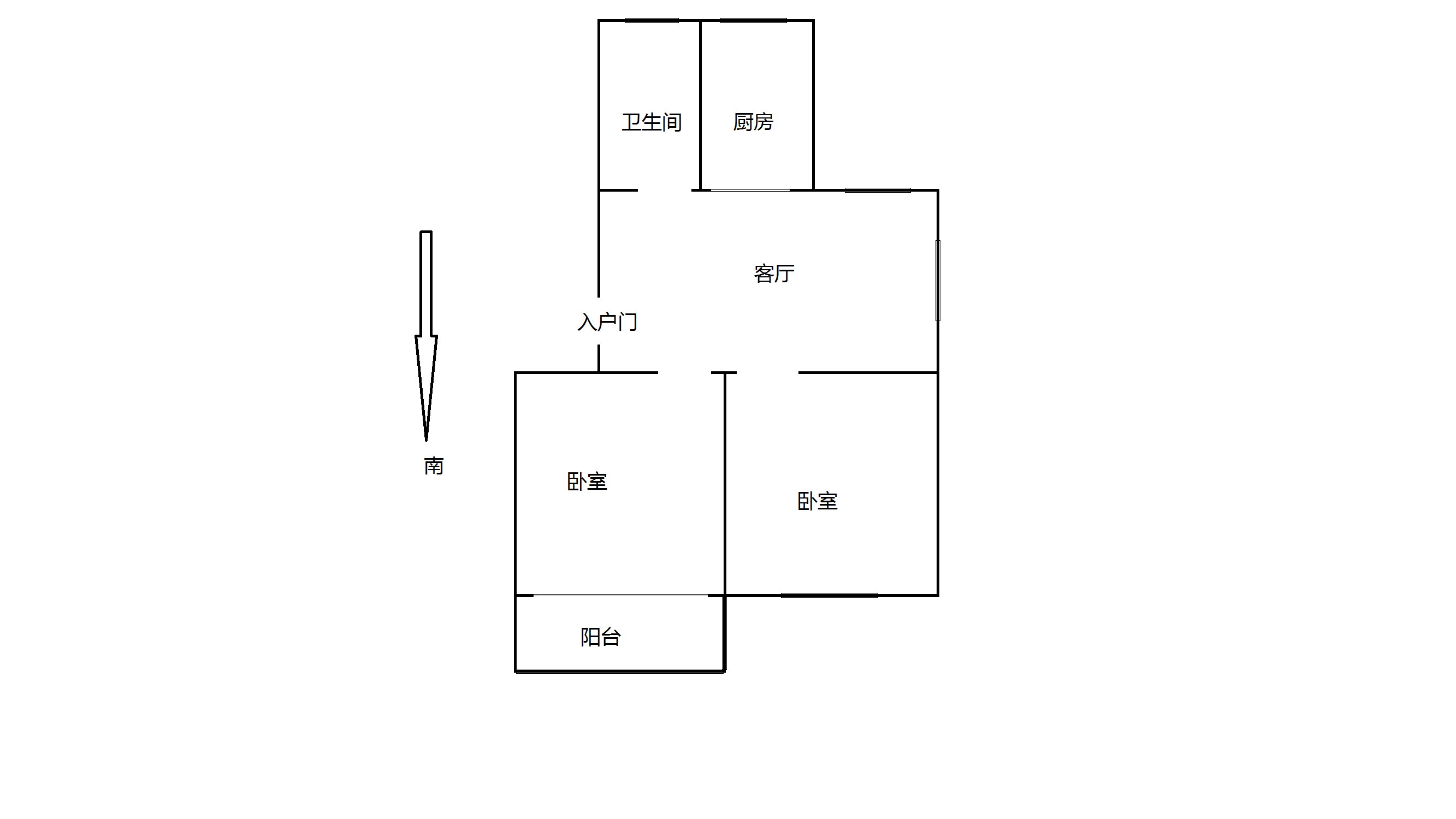 光明西村 2室1厅1卫 61m&sup2;