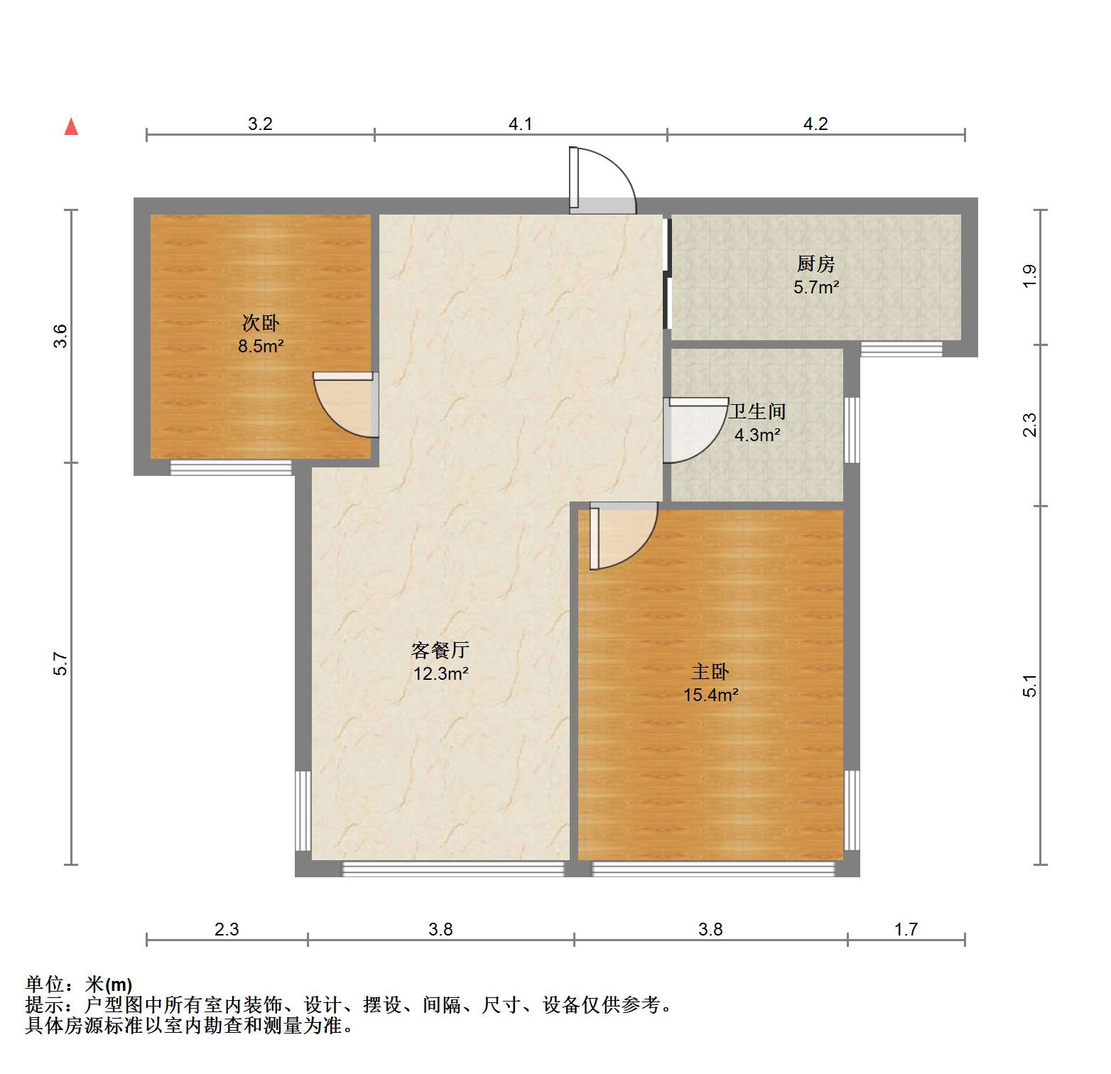 御景澜庭 2室1厅1卫 76m&sup2;