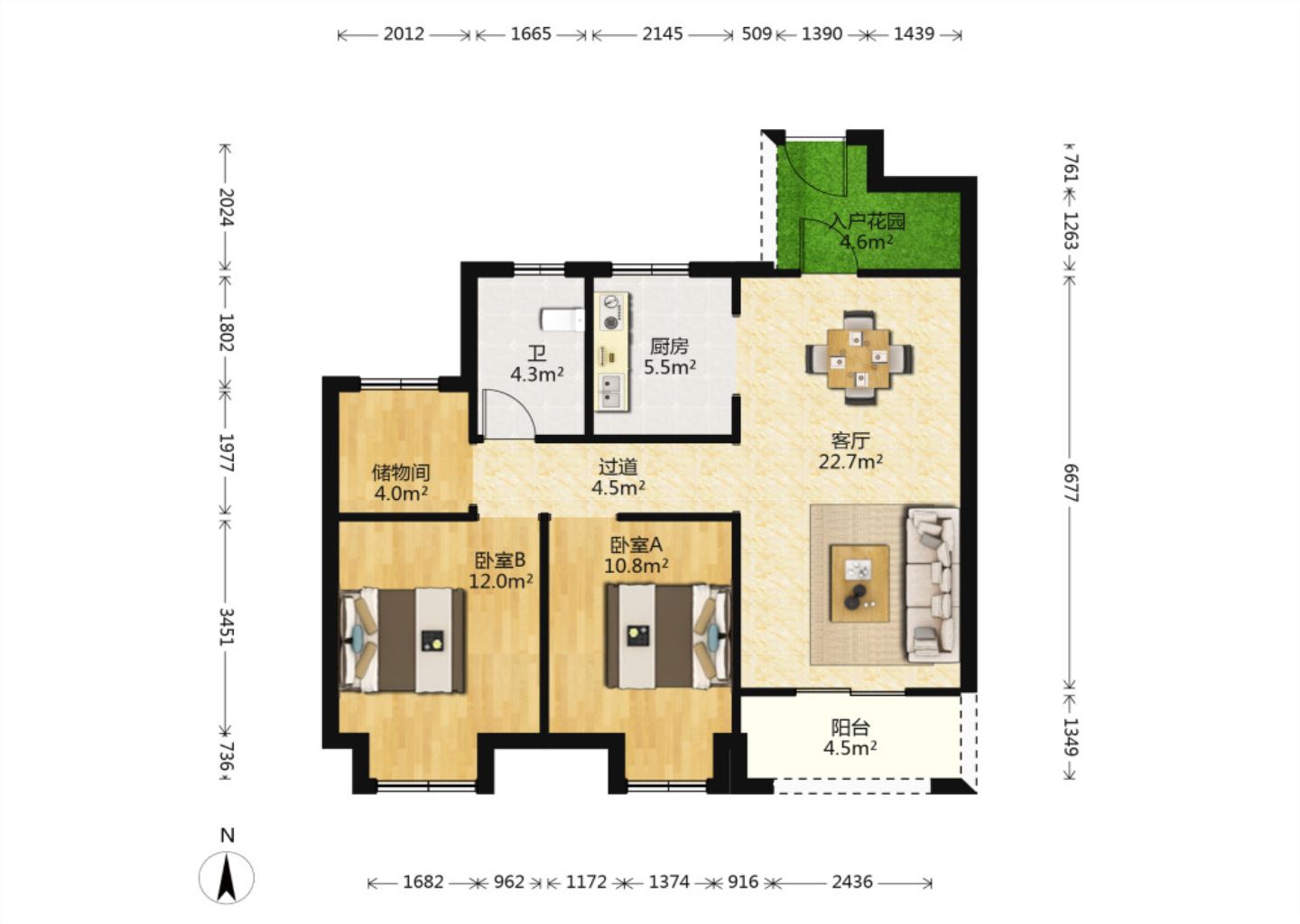 崇川星光域 3室2厅1卫 96m&sup2;