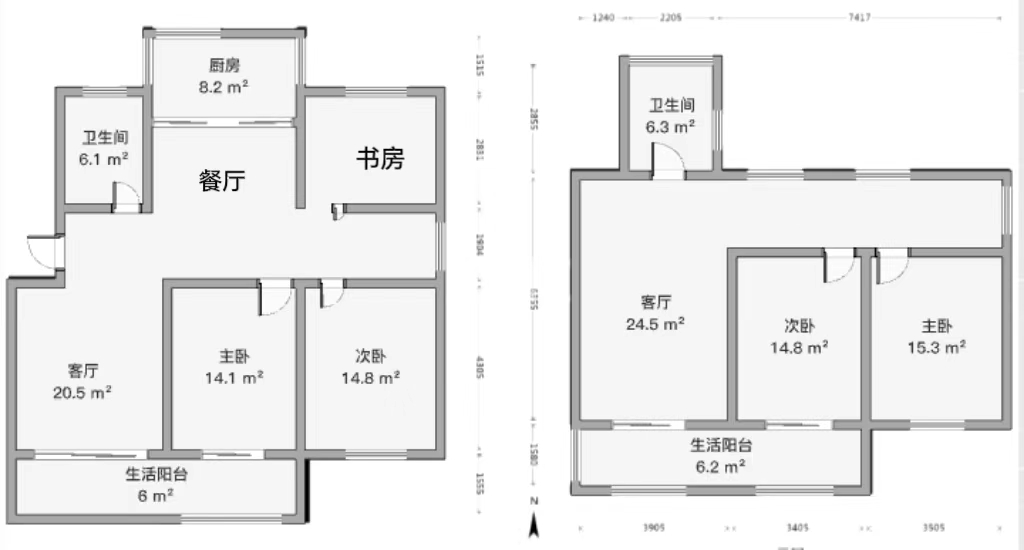 宝隆花园 4室2厅2卫 123.00m&sup2;
