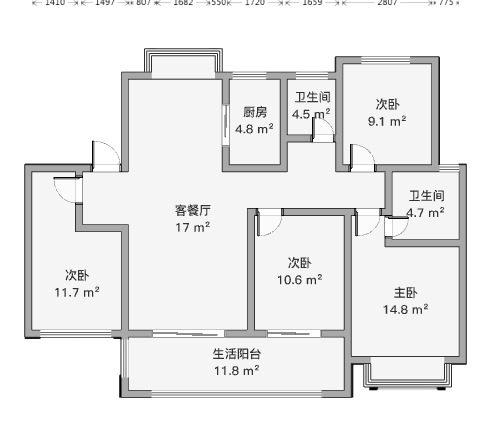 林肯公园 4室2厅2卫 122m&sup2;