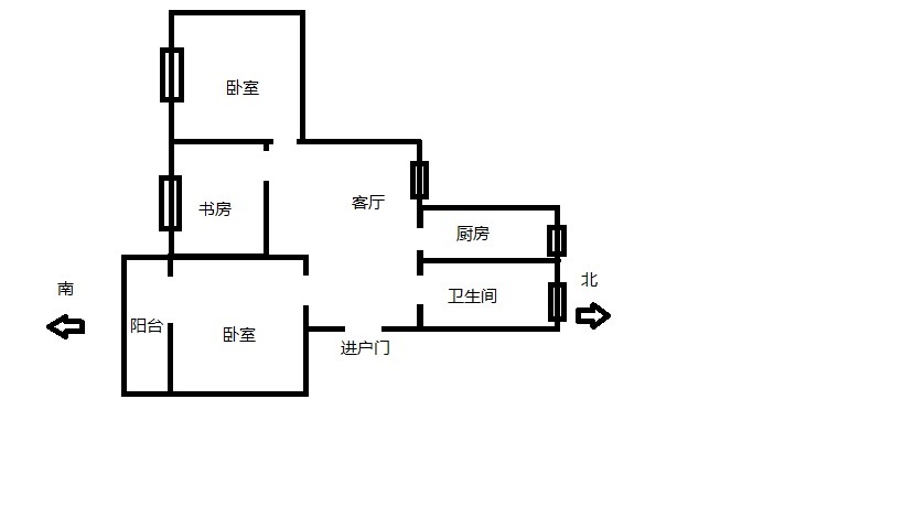 新建路新村(新建花苑) 3室1厅1卫 87.41m&sup2;