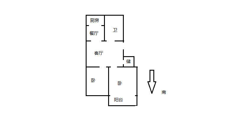 外滩小区 2室1厅1卫 73.89m&sup2;