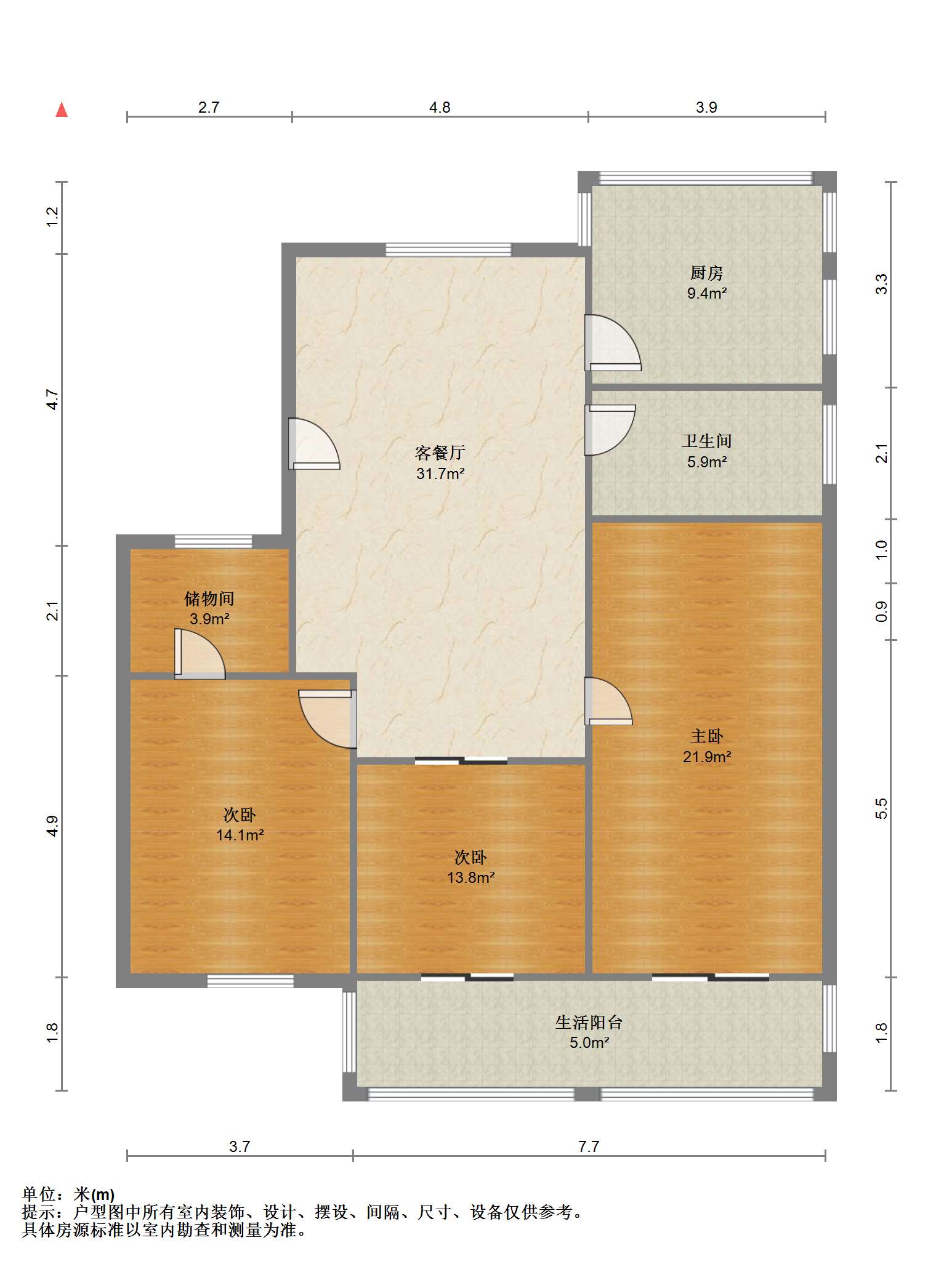 北濠桥东村 3室2厅1卫 128m&sup2;