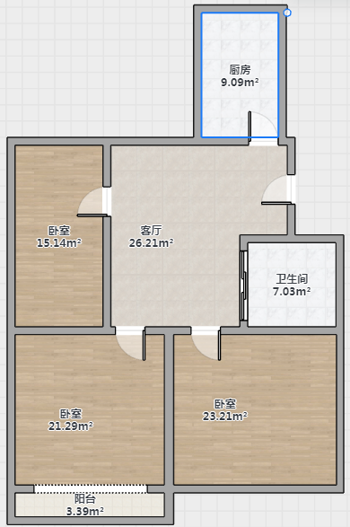 北濠桥新村 3室1厅1卫 75m&sup2;