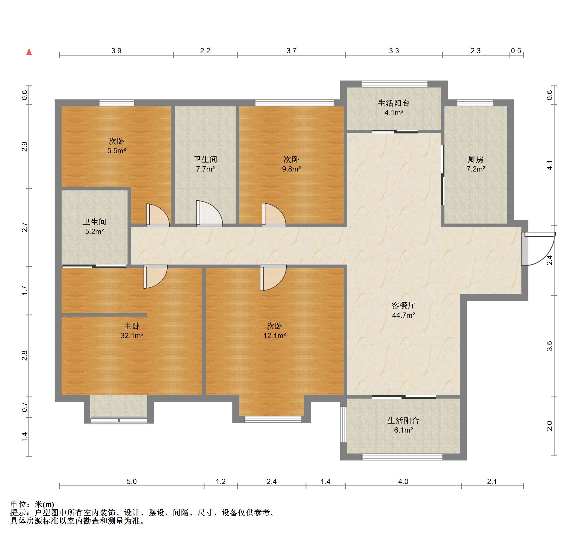 华润悦锦湾 4室2厅2卫 148.00m²