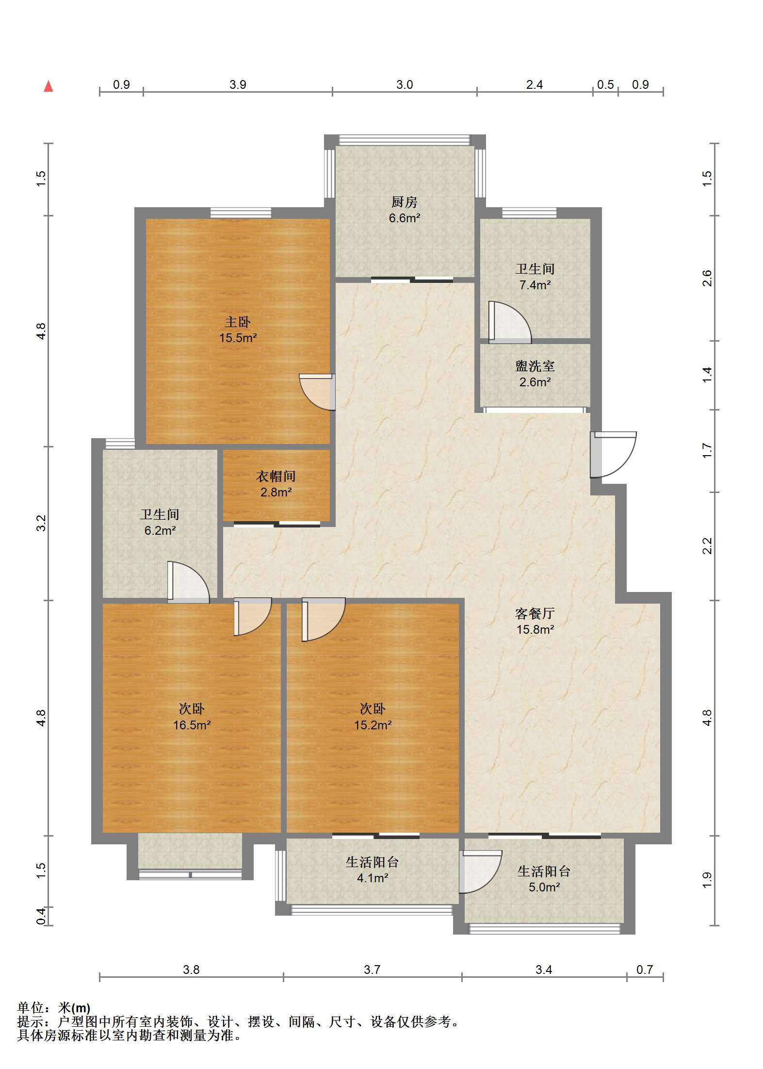 东晖花园 3室2厅2卫 147m&sup2;