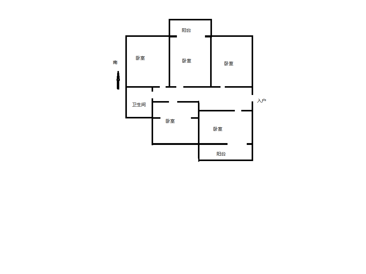 外滩北苑 4室1厅1卫 120.00m&sup2;