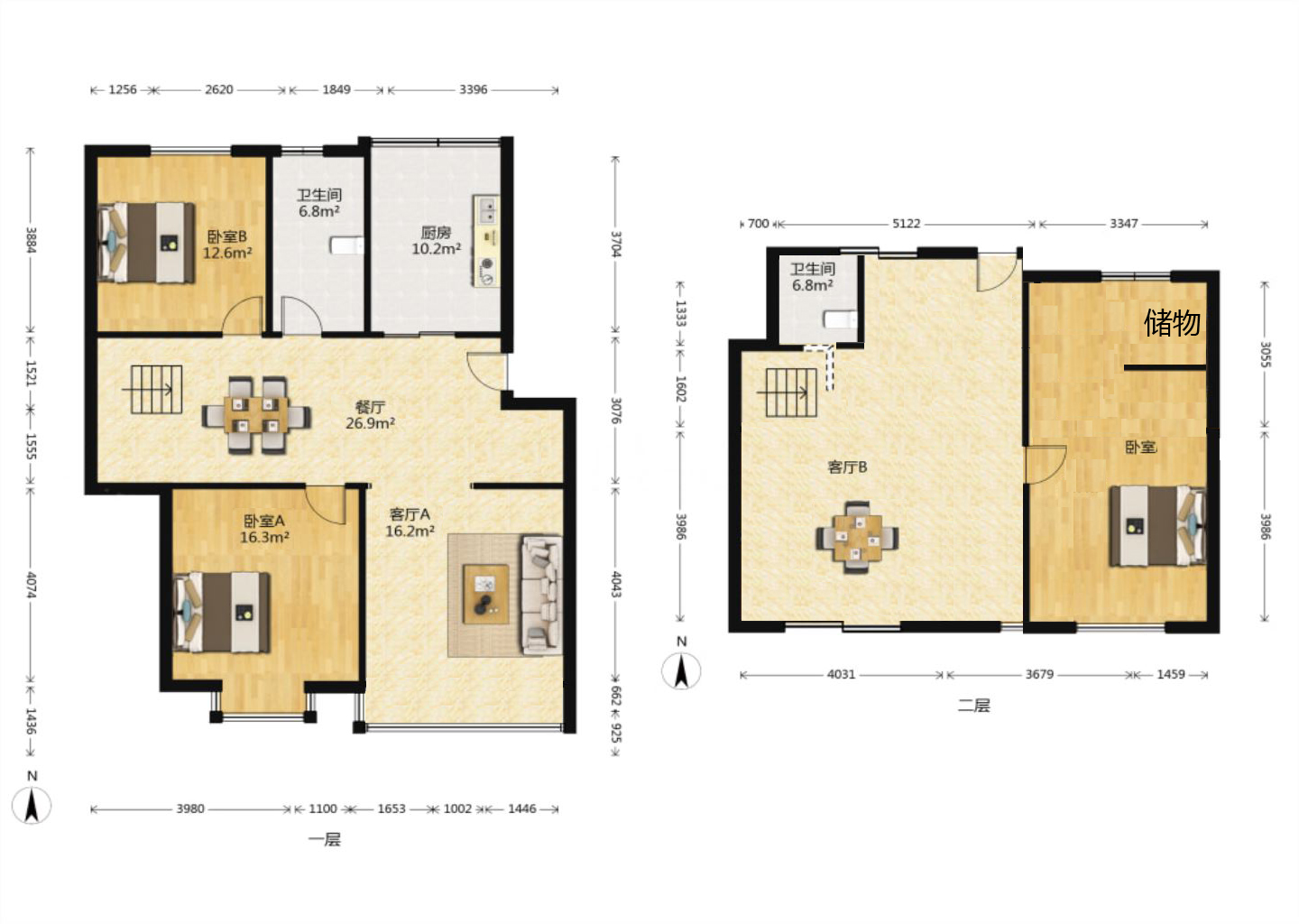 长航地中海花园 3室2厅2卫 180.00m&sup2;