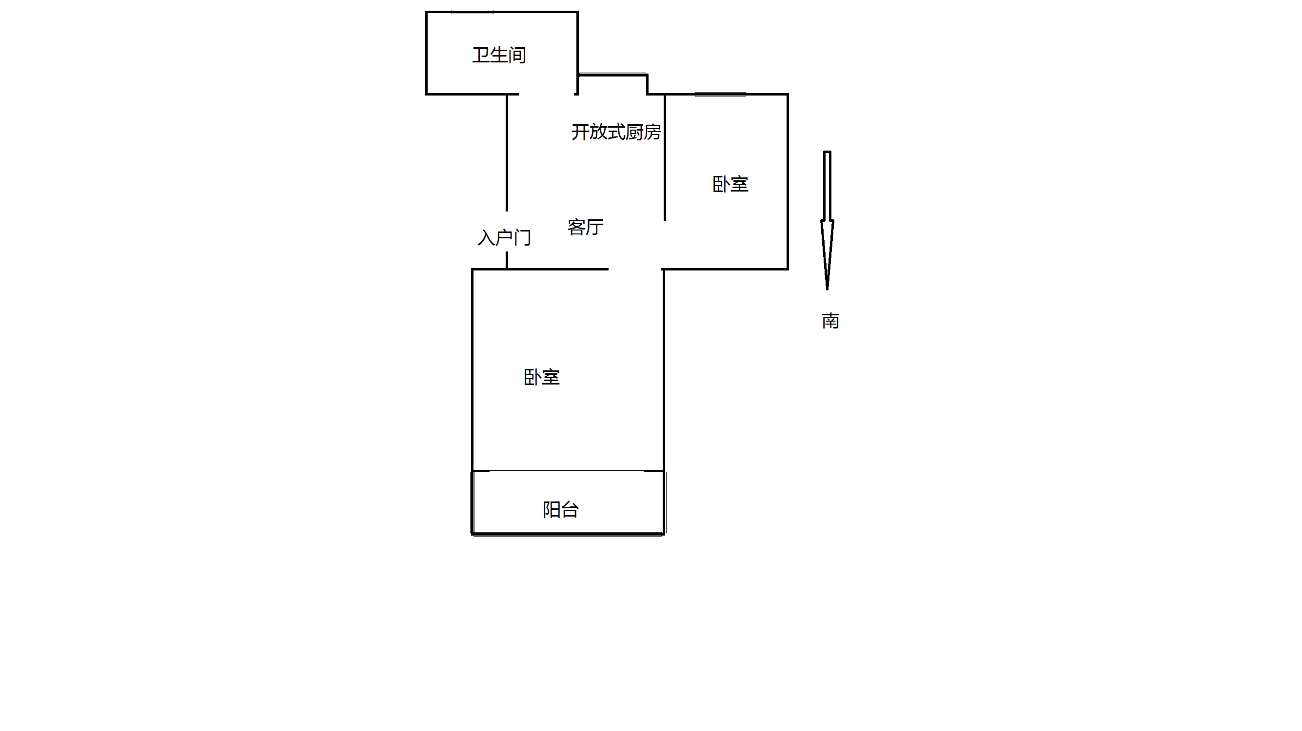 姚港路9号 2室1厅1卫 57.01m&sup2;