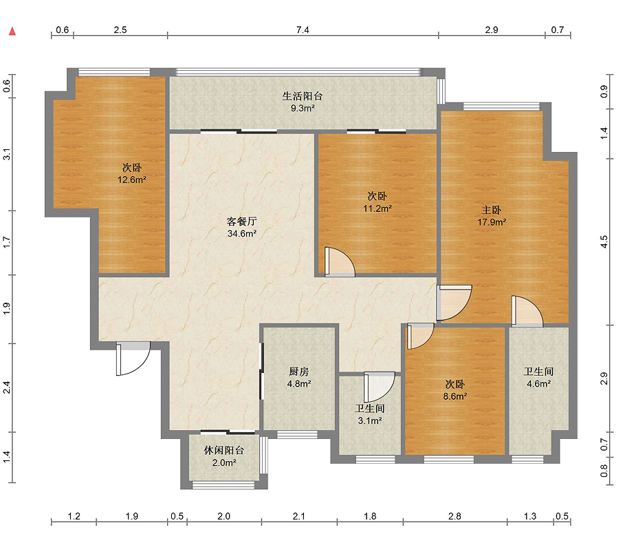 绿城湖境和庐 4室2厅2卫 149m²