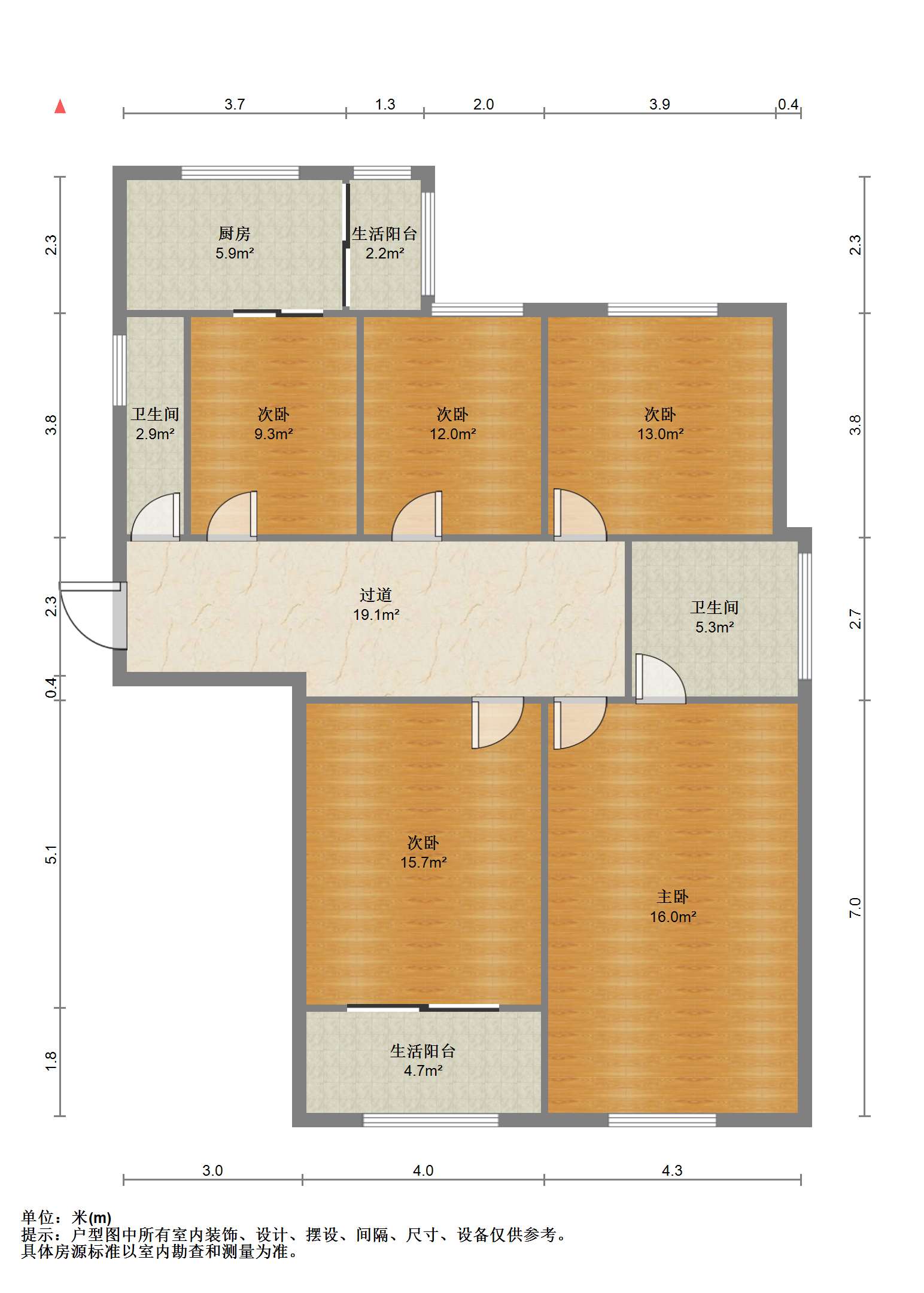 江景苑小区 5室1厅2卫 138.00m&sup2;