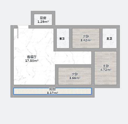 祥生云境 3室2厅2卫 116.94m&sup2;