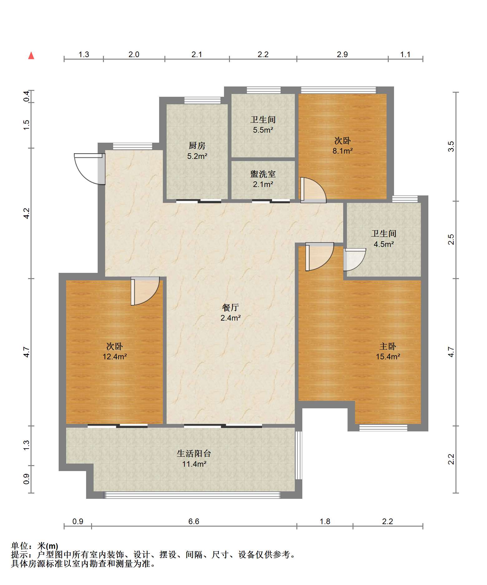 中创大都会 3室2厅2卫 110.29m&sup2;