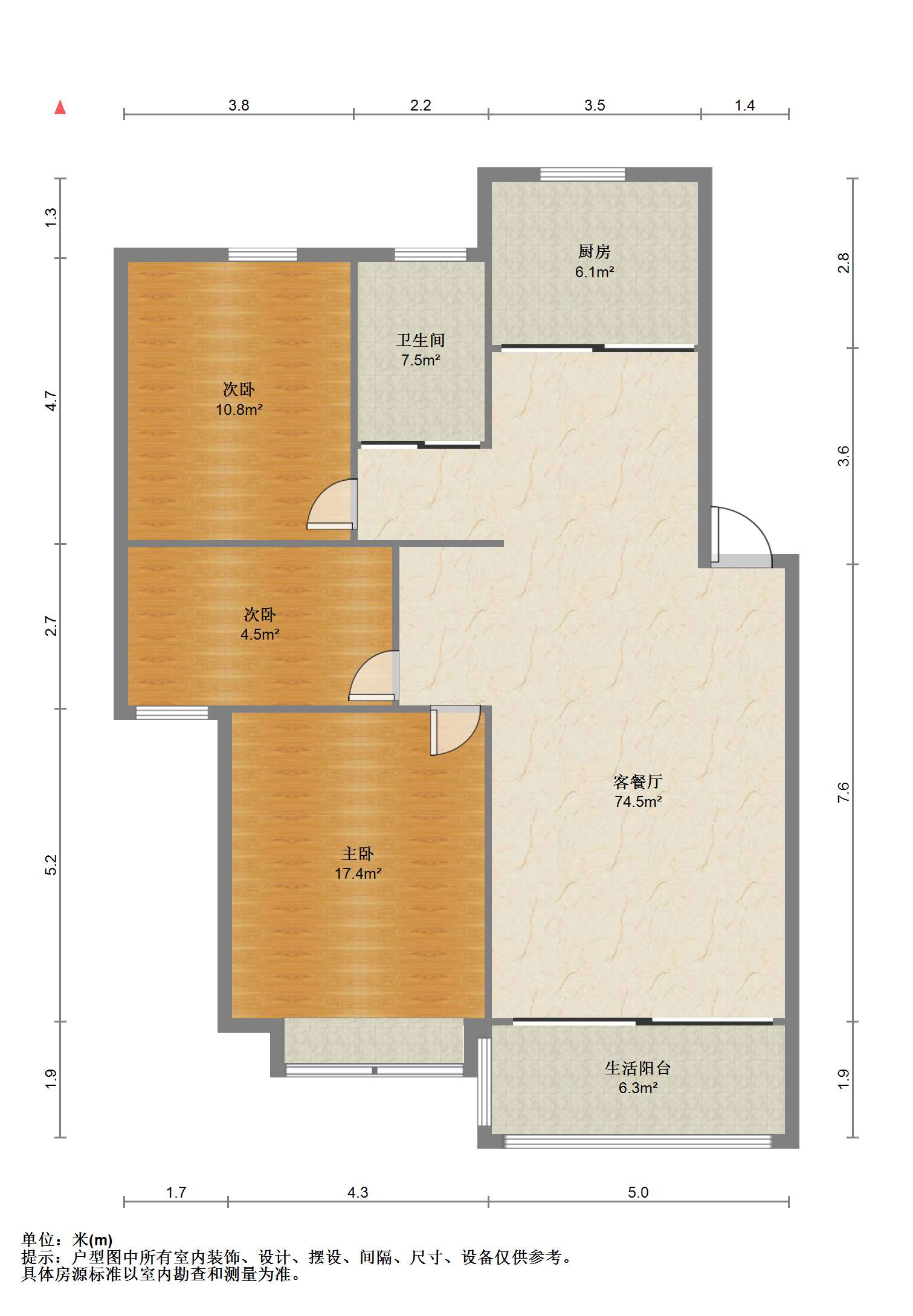 海港新村 3室2厅1卫 111.68m&sup2;