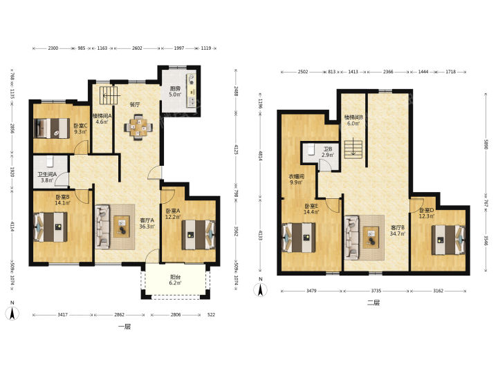 前景花苑 5室2厅2卫 183m&sup2;