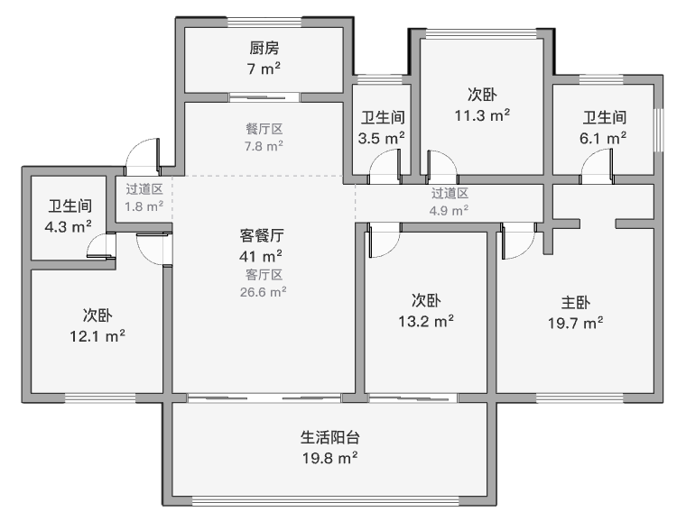 远创樽樾 4室2厅2卫 152.87m&sup2;