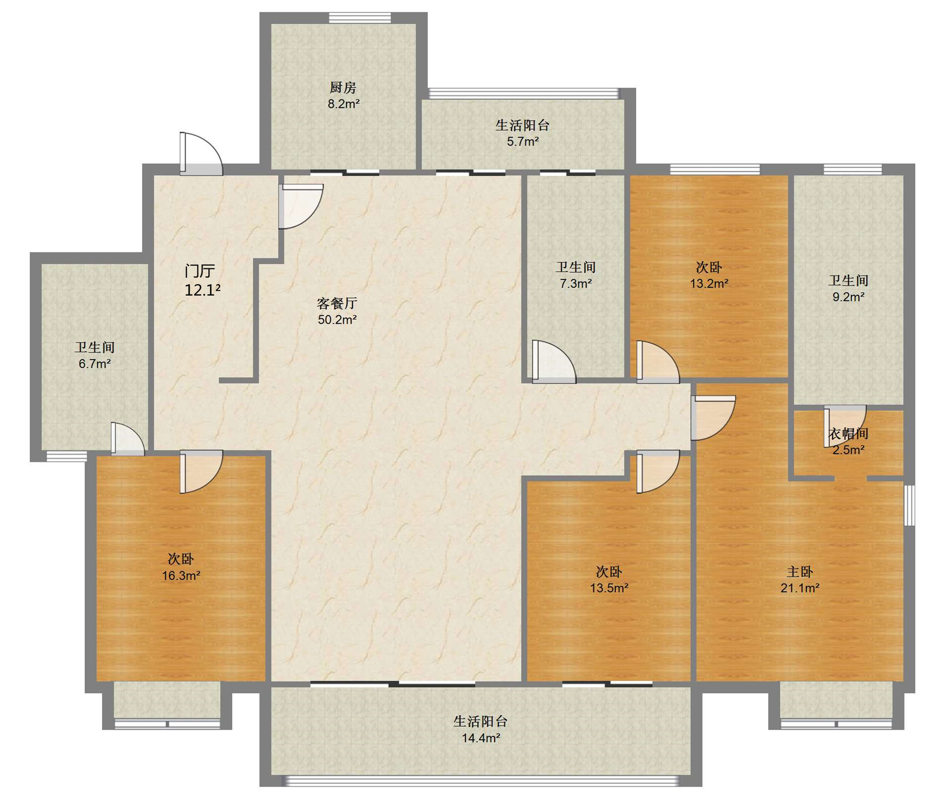 南通和风雅颂 4室2厅2卫 234.26m&sup2;