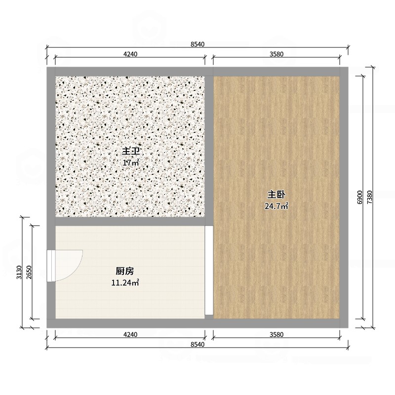 城市先锋公寓 1室1厅1卫 35m&sup2;