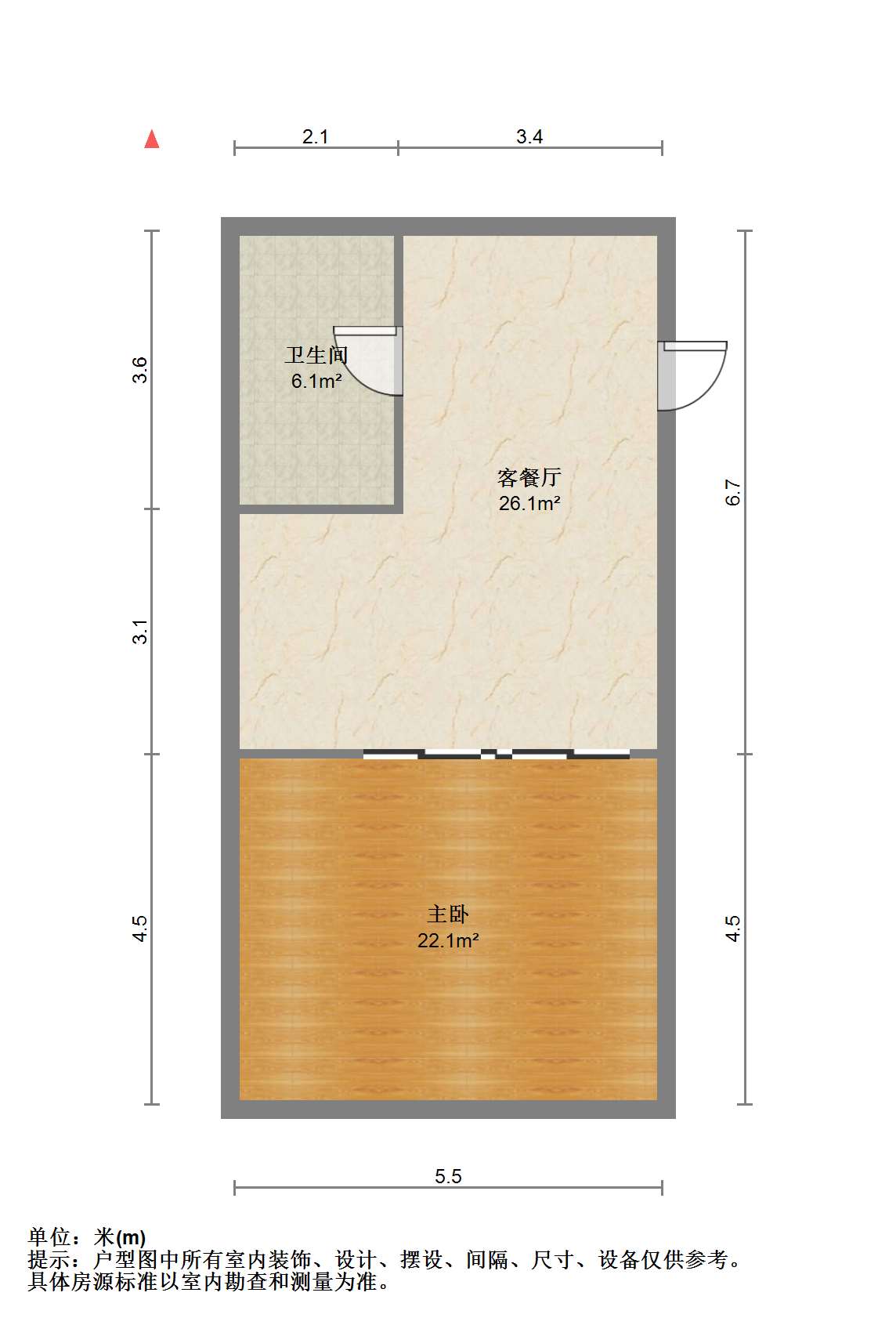 唐人公寓 1室1厅1卫 38m&sup2;
