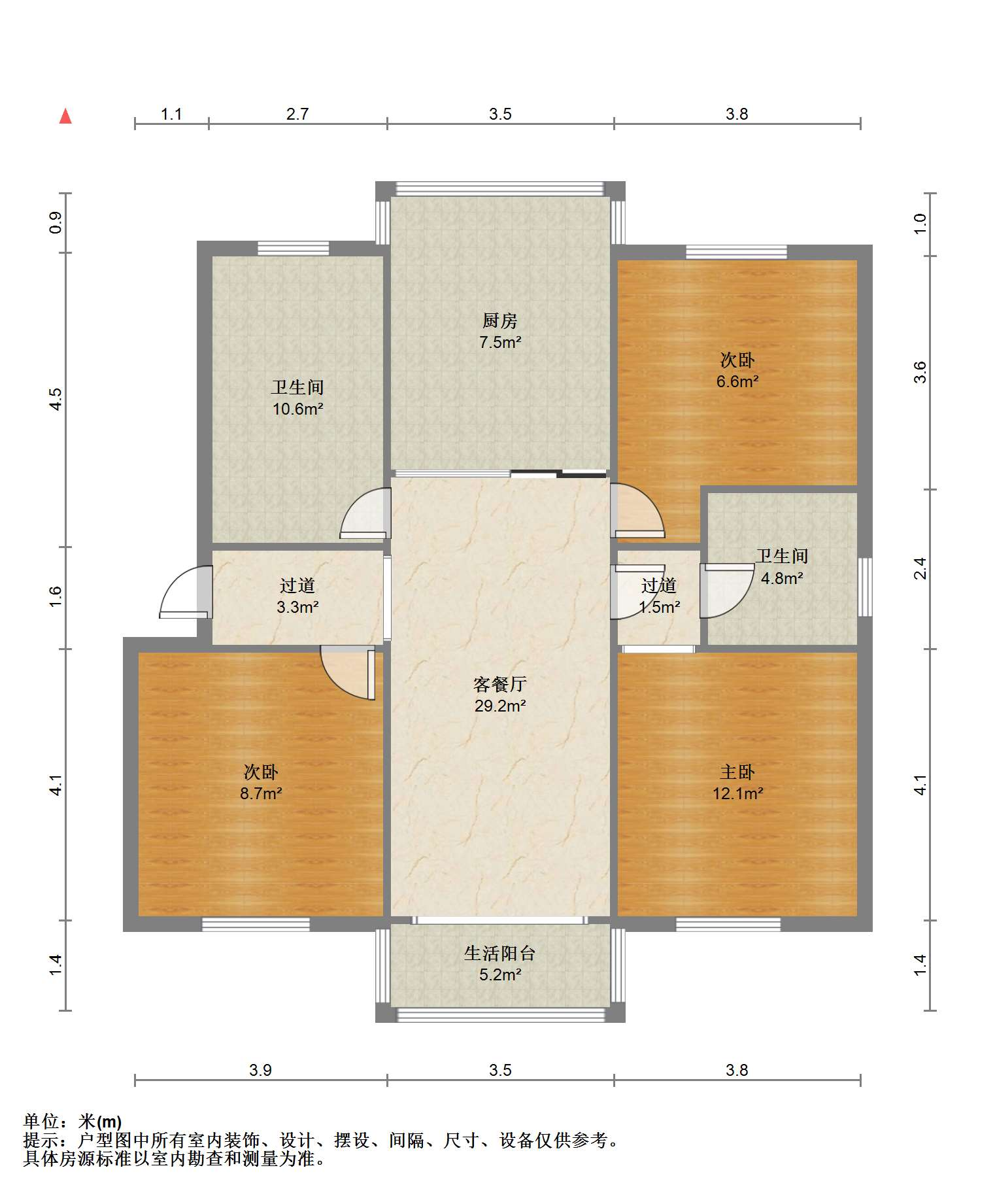 越江新村 4室2厅1卫 128m&sup2;