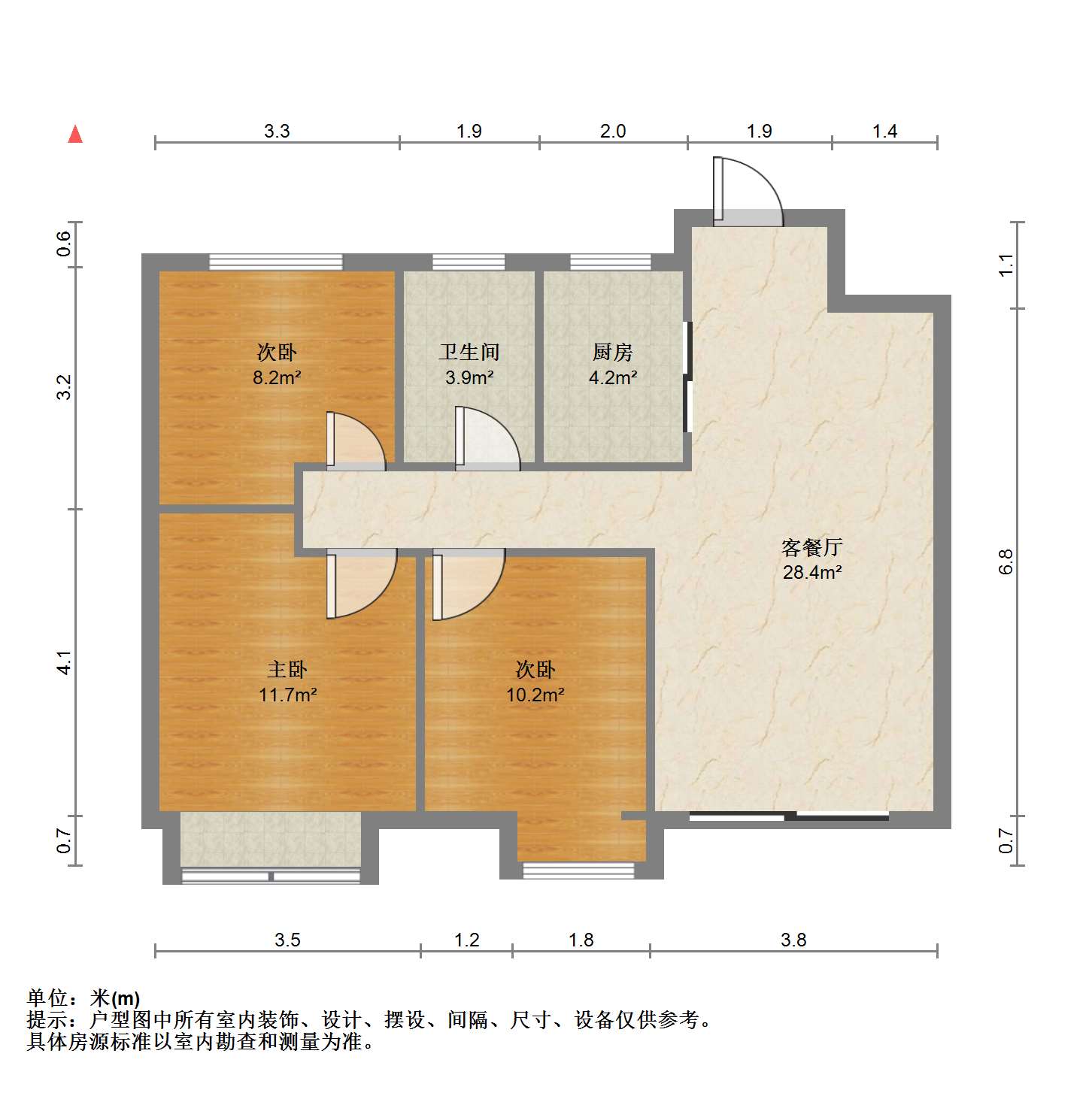 新城香溢紫郡 3室2厅1卫 88.99m&sup2;