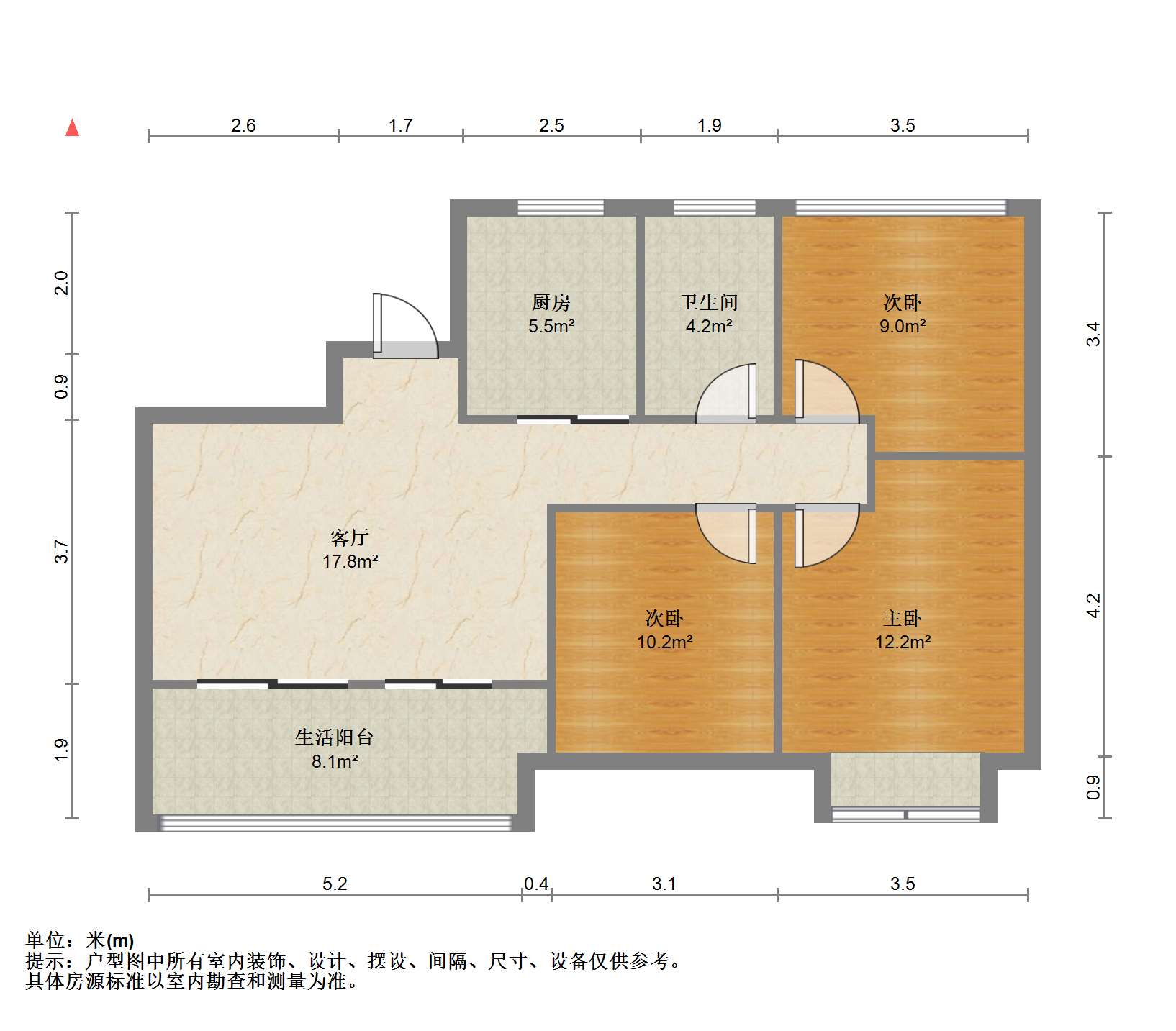 世茂云锦(九龙庭广场) 3室1厅1卫 92.85m&sup2;
