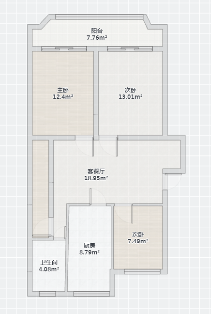 天都花苑 3室1厅1卫 109.00m&sup2;