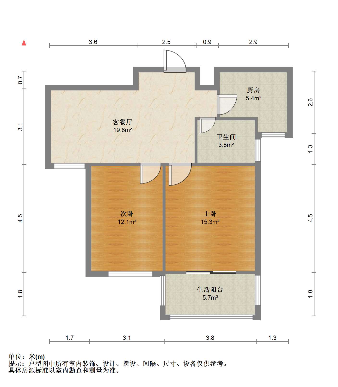 盛唐公寓 2室1厅1卫 78.02m&sup2;