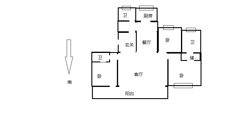 滨江玺 3室2厅3卫 190m&sup2;