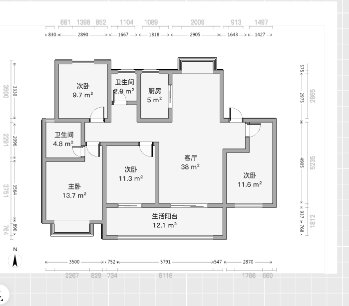 林肯公园 4室2厅2卫 123.37m&sup2;