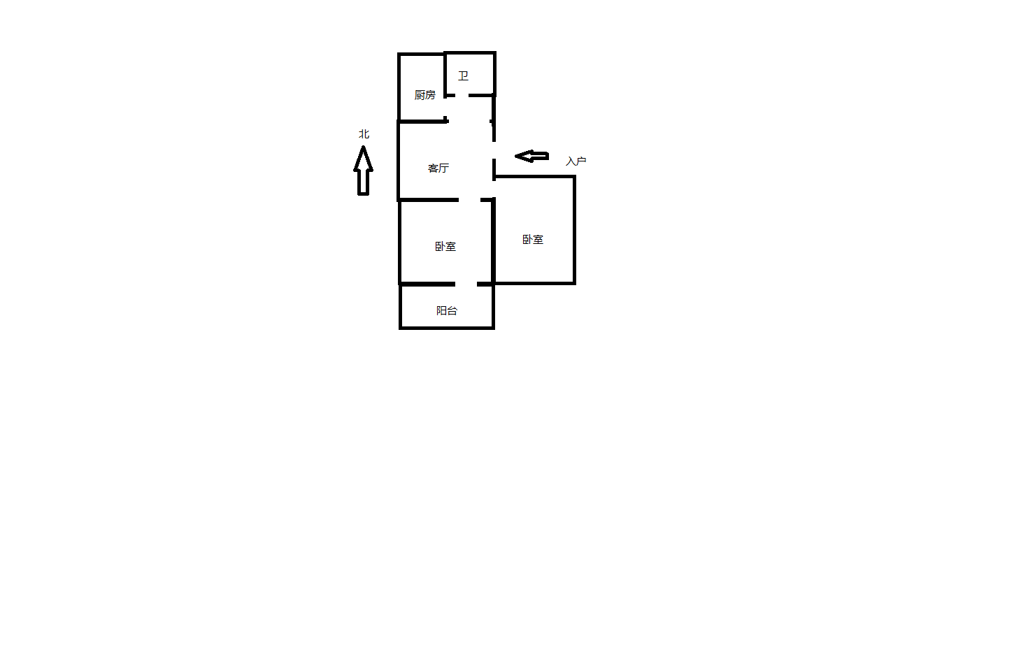 起凤园 2室1厅1卫 63m&sup2;