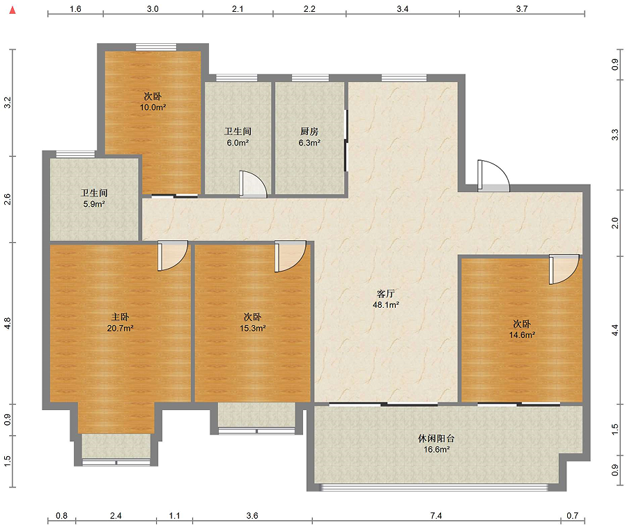 神辉上麟府 4室2厅2卫 122m&sup2;