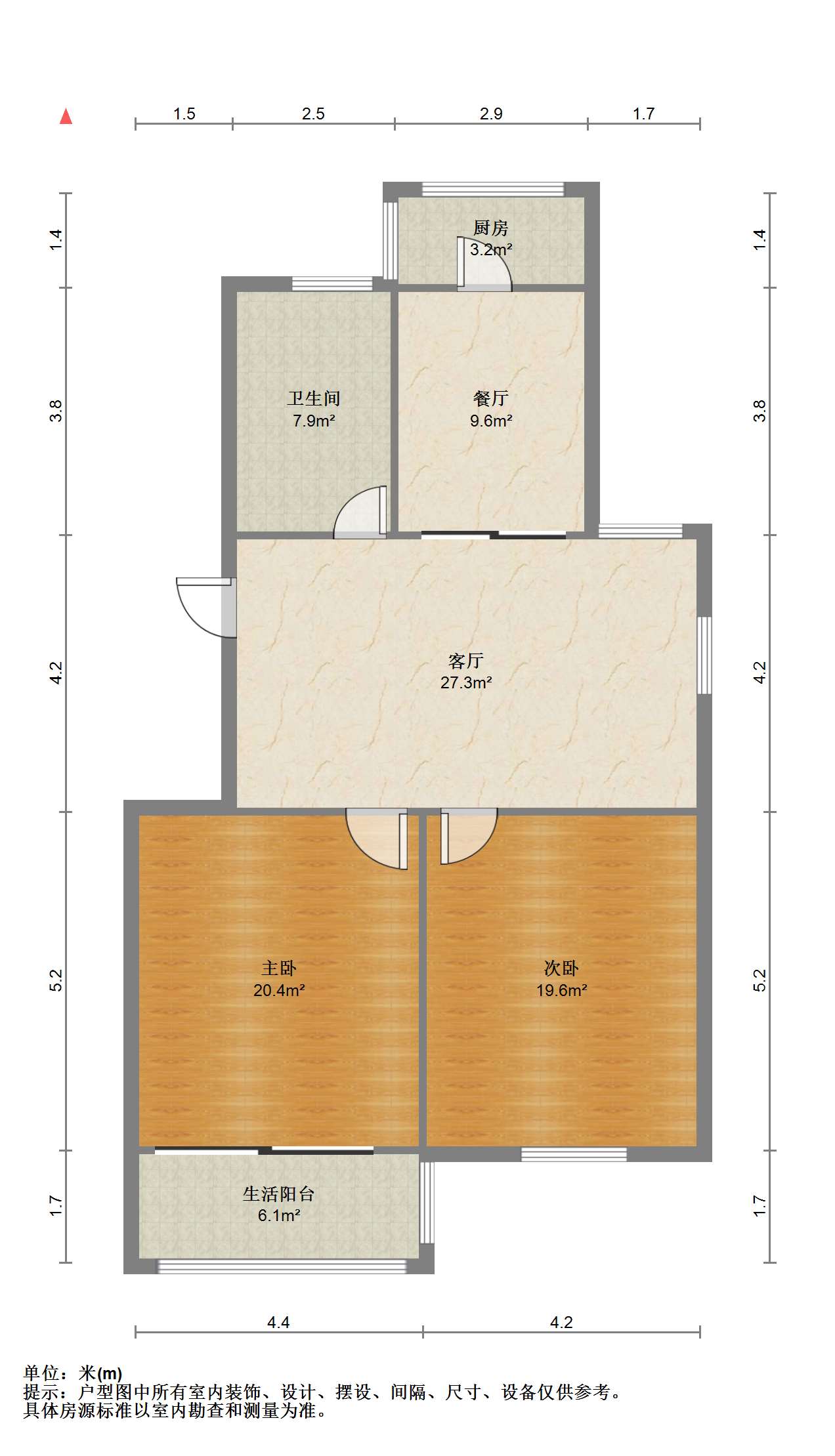 和谐汇景新苑 2室1厅1卫 92m&sup2;