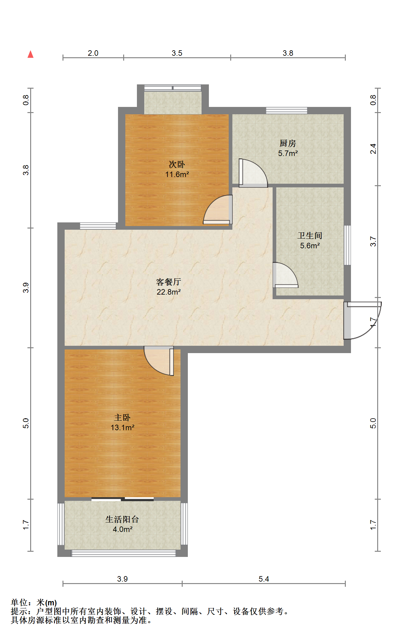 融悦华庭 2室1厅1卫 86m²