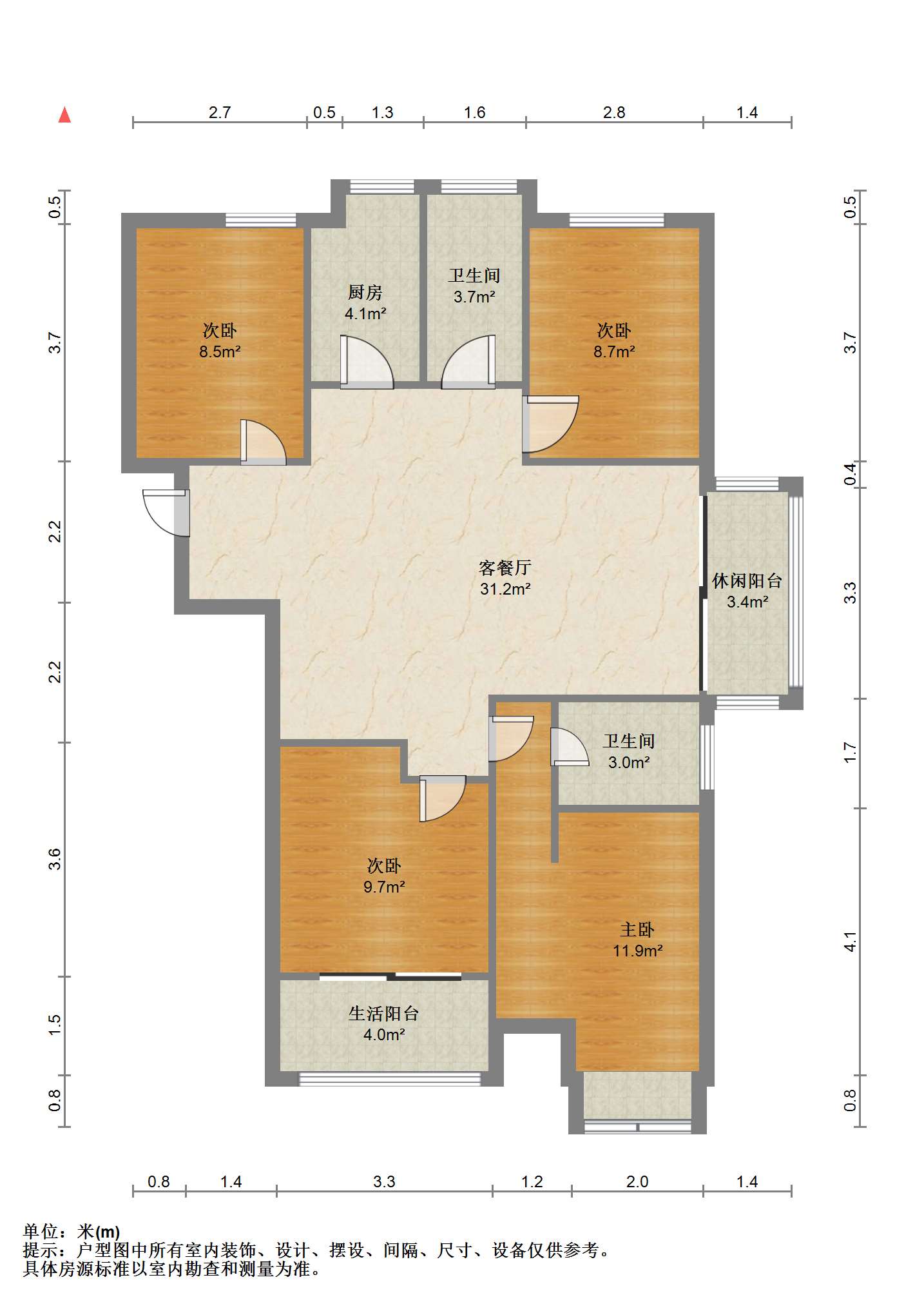 苏建阳光新城 4室2厅2卫 142.69m&sup2;