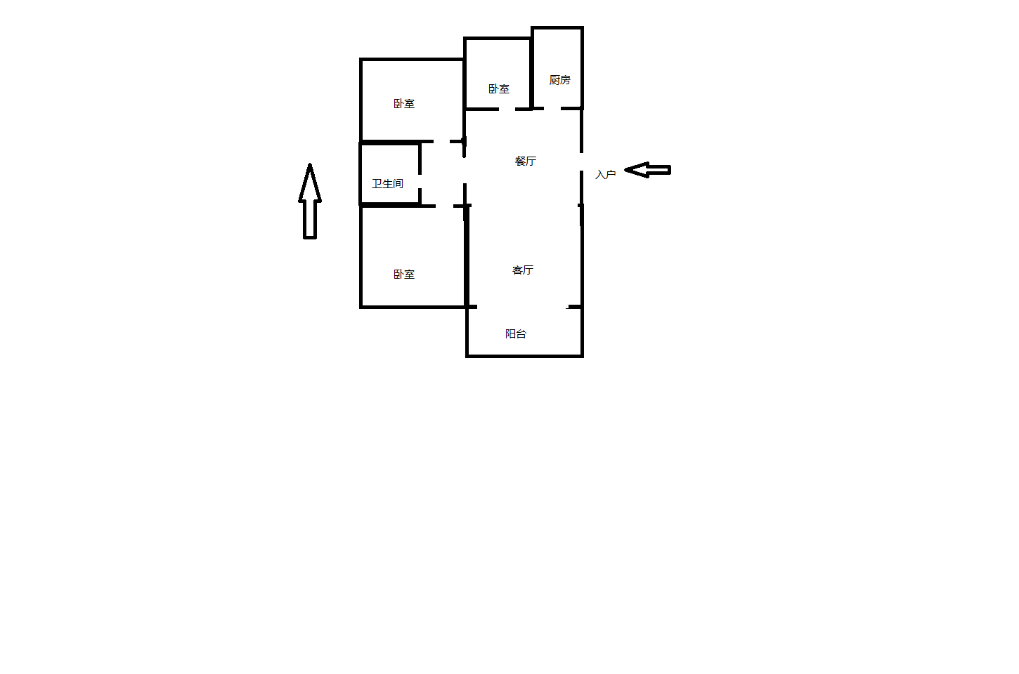 景华城 3室2厅1卫 122.25m&sup2;