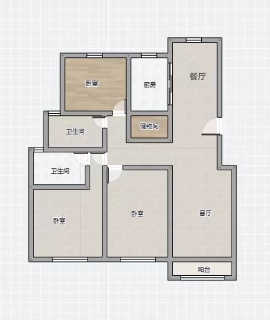 濠滨花园 3室2厅2卫 129.09m&sup2;