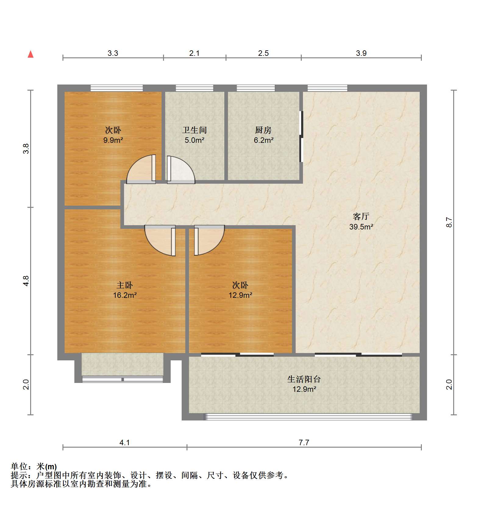 国城璟府 3室1厅1卫 109.47m&sup2;